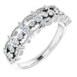 14K Gold Round Natural Diamond Accented Ring II - White Gold