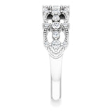 14K Gold Round Natural Diamond Accented Ring II - White Gold - view 4