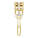 14K Gold Round Natural Diamond Accented Ring II - Yellow Gold - view 4
