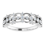 Platinum Round Natural Diamond Accented Ring II - view 3