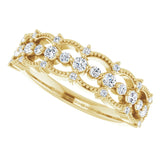 14K Gold Round Natural Diamond Accented Ring II - Yellow Gold - view 5