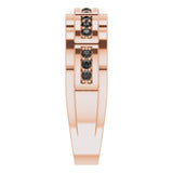 14K Gold Natural Black Diamond Accented Ring – 1/4 CTW - Rose Gold - view 9