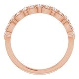 14K Gold Round Natural Diamond Accented Ring II - Rose Gold - view 2