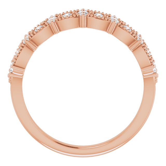 14K Gold Round Natural Diamond Accented Ring II - Rose Gold - view 2