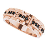 14K Gold Natural Black Diamond Accented Ring – 1/4 CTW - Rose Gold - view 10