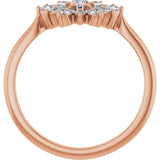14K Gold Round Natural Diamond Vintage-Inspired Ring - Rose Gold - view 2