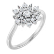 Platinum Round Natural Diamond Vintage-Inspired Ring