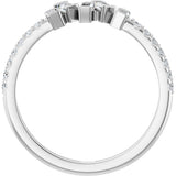 Platinum Natural Diamond Scattered Baguette Ring - view 2