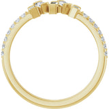 14K Gold Natural Diamond Scattered Baguette Ring - Yellow Gold - view 2