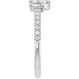 Platinum Natural Diamond Scattered Baguette Ring - view 4