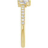 14K Gold Natural Diamond Scattered Baguette Ring - Yellow Gold - view 4