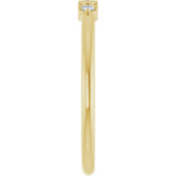 14K Gold Straight Baguette Natural Diamond Accented Stackable Ring – 3.5x2mm - Yellow Gold - view 4