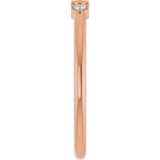 14K Gold Straight Baguette Natural Diamond Accented Stackable Ring – 3.5x2mm - Rose Gold - view 4