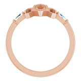 14K Gold Tapered Baguette Natural Diamond Geometric Ring - Rose Gold - view 2