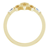 14K Gold Tapered Baguette Natural Diamond Geometric Ring - Yellow Gold - view 2