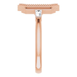 14K Gold Tapered Baguette Natural Diamond Geometric Ring - Rose Gold - view 4