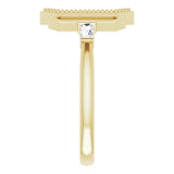 14K Gold Tapered Baguette Natural Diamond Geometric Ring - Yellow Gold - view 4