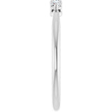 14K Gold Round Natural Diamond Three-Stone Anniversary Band – 2.5mm Stones - White Gold - view 4