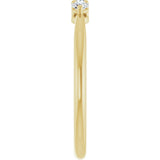 14K Gold Round Natural Diamond Three-Stone Anniversary Band – 2.5mm Stones - Yellow Gold - view 4