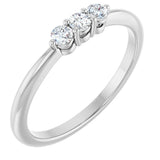 Platinum Round Natural Diamond Three-Stone Anniversary Band – 2.5mm Stones