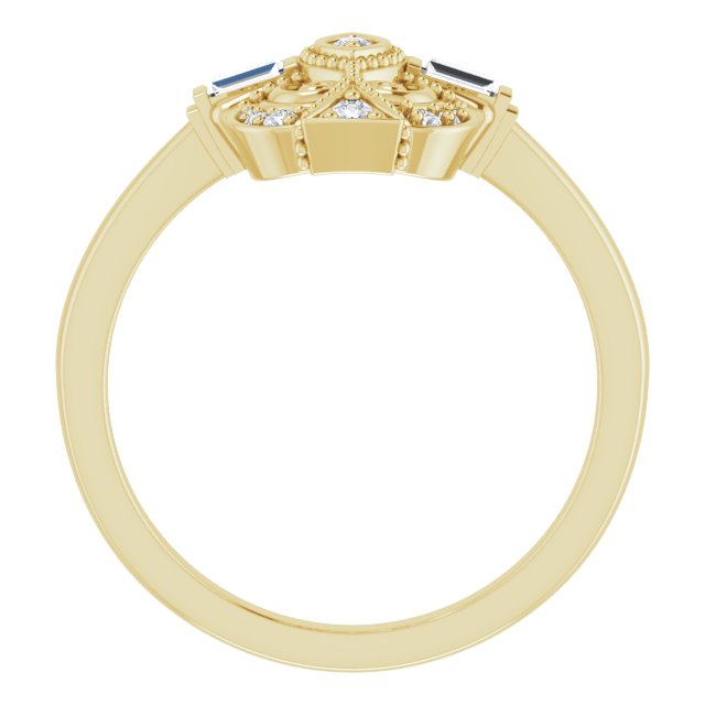 14K Gold Natural Diamond Vintage-Inspired Ring – 1/5 CTW - Yellow Gold - view 7