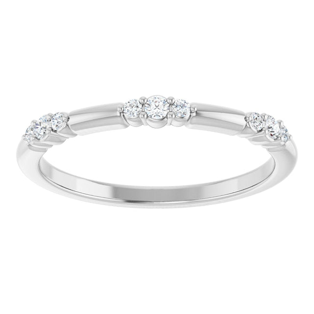 Platinum Round Natural Diamond Stackable Ring IV - view 3