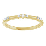 14K Gold Round Natural Diamond Stackable Ring III - Yellow Gold - view 3