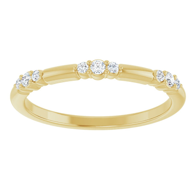 14K Gold Round Lab-Grown Diamond Stackable Ring - Yellow Gold - view 3