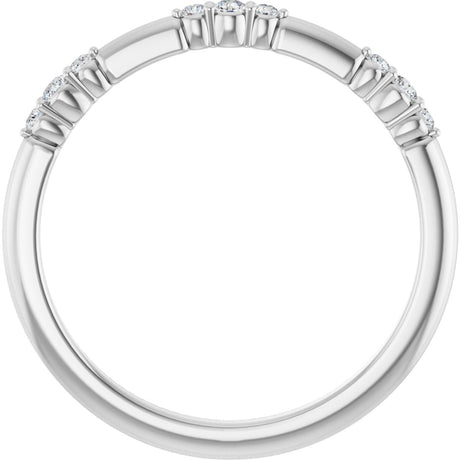 Platinum Round Natural Diamond Stackable Ring IV - view 2
