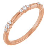 14K Gold Round Lab-Grown Diamond Stackable Ring - Rose Gold