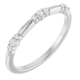 14K Gold Round Lab-Grown Diamond Stackable Ring - White Gold
