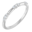 14K Gold Round Natural Diamond Stackable Ring III - White Gold