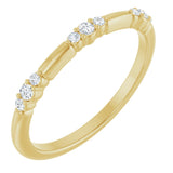 14K Gold Round Natural Diamond Stackable Ring III - Yellow Gold