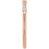 14K Gold Round Lab-Grown Diamond Stackable Ring - Rose Gold - view 4