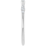 Platinum Round Natural Diamond Stackable Ring IV - view 4