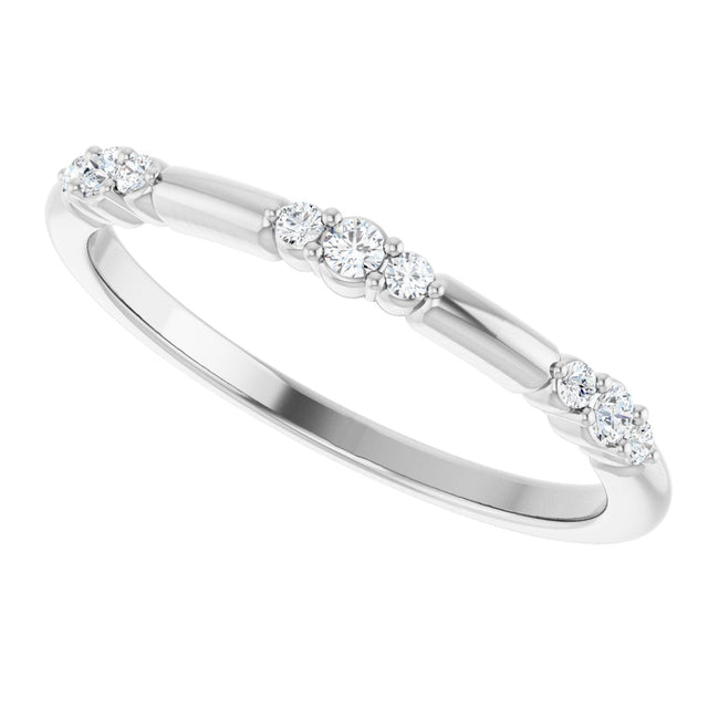 Platinum Round Natural Diamond Stackable Ring IV - view 5