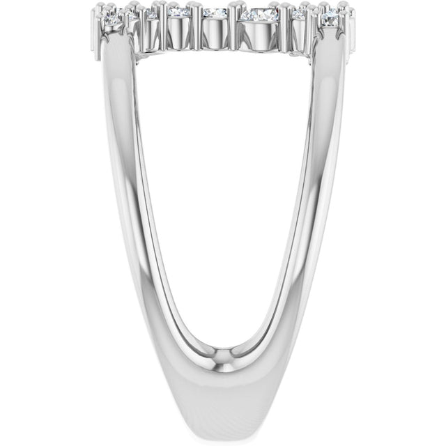 14K Gold Round Natural Diamond Negative Space Ring III - White Gold - view 4