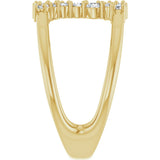 14K Gold Round Natural Diamond Negative Space Ring III - Yellow Gold - view 4