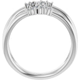 Platinum Round Natural Diamond Negative Space Ring III - view 2