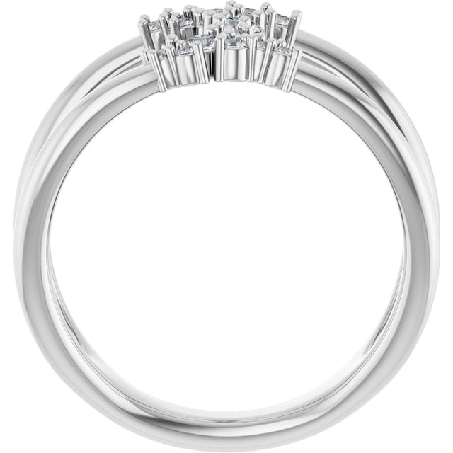14K Gold Round Lab-Grown Diamond Negative Space Ring - White Gold - view 2
