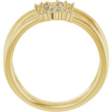 14K Gold Round Lab-Grown Diamond Negative Space Ring - Yellow Gold - view 2