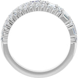 Platinum Natural Diamond Stacked Ring - view 2