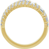 14K Gold Natural Diamond Stacked Ring - Yellow Gold - view 2