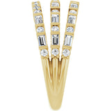 14K Gold Natural Diamond Stacked Ring - Yellow Gold - view 4