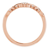 14K Gold Round Natural Diamond Vintage-Inspired Ring II - Rose Gold - view 2
