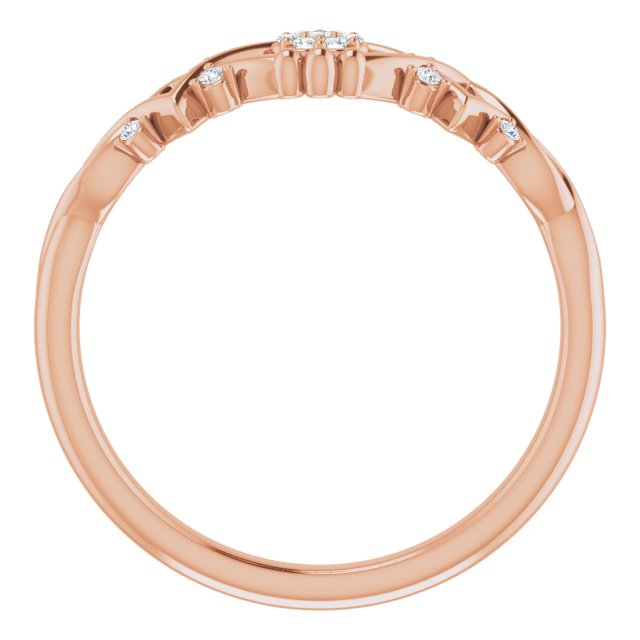 14K Gold Round Natural Diamond Vintage-Inspired Ring II - Rose Gold - view 2