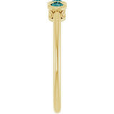 14K Gold Round Natural Alexandrite Three-Stone Bezel-Set Ring - Yellow Gold - view 4