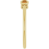 14K Gold Round Natural Citrine Three-Stone Bezel-Set Ring - Yellow Gold - view 4