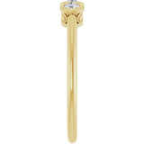 14K Gold Round Natural Diamond Three-Stone Bezel-Set Ring – 2.5-4mm Stones - Yellow Gold - view 4
