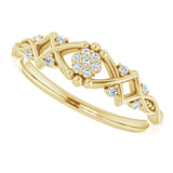 14K Gold Round Natural Diamond Vintage-Inspired Ring II - Yellow Gold - view 5
